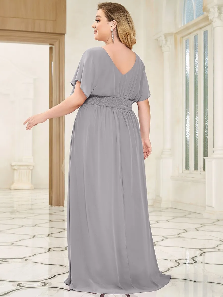 A-Line Empire Waist Chiffon Plus Size Wholesale Evening Party Dress