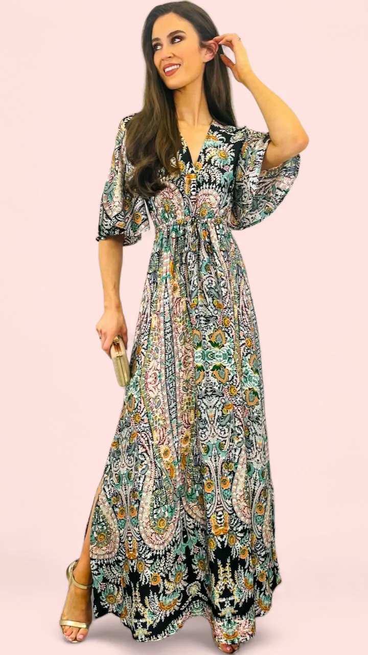 A1651 Byhermine Drawstring Maxi Dress