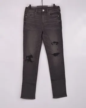 AE Next Level Curvy Patched High-Waisted JEANS BLACK WASH