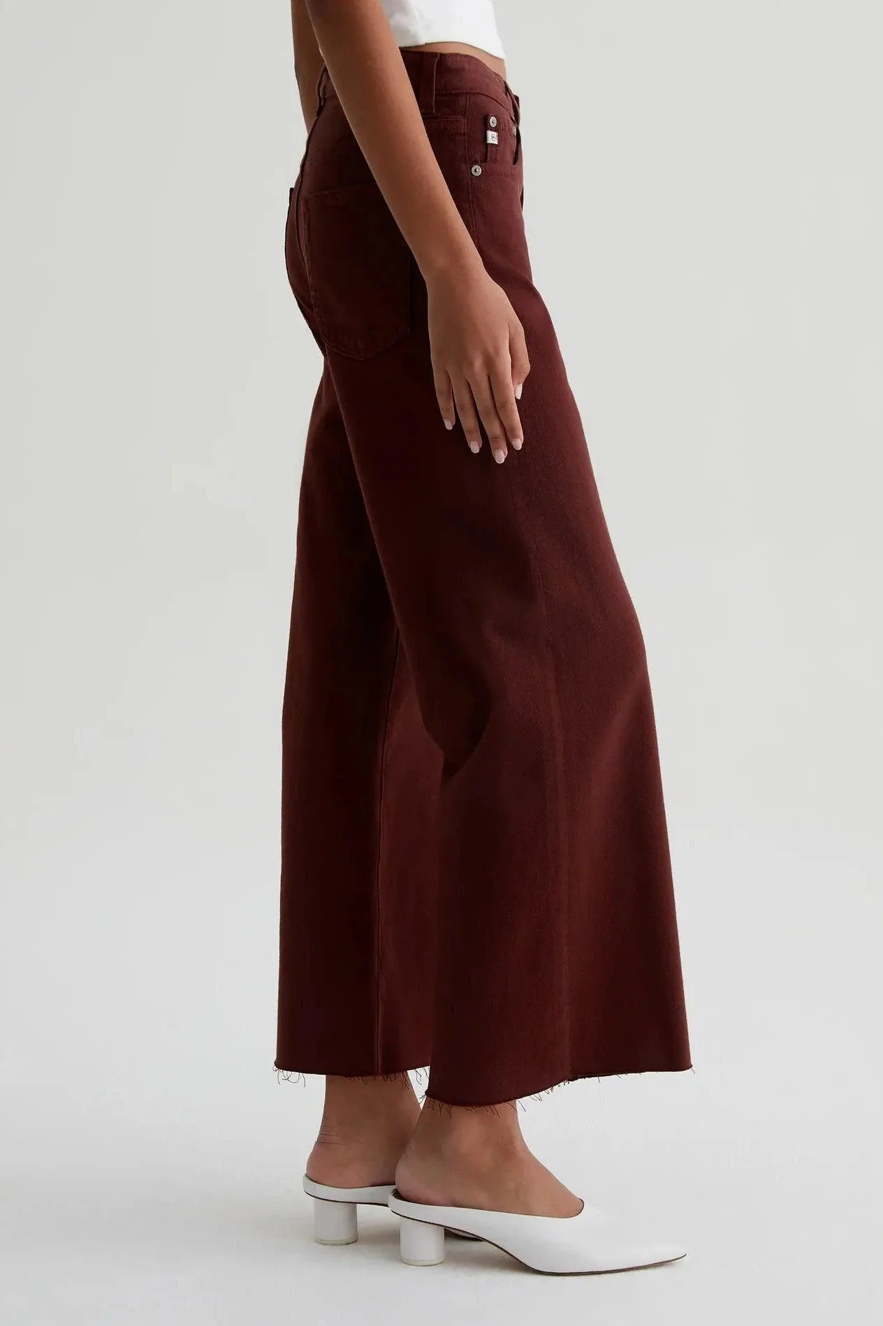 AG - Saige Wide Leg Crop - Dark Plum