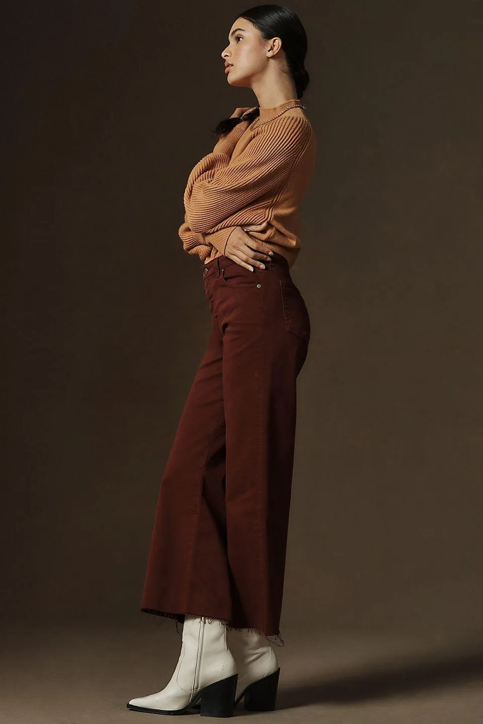 AG - Saige Wide Leg Crop - Dark Plum