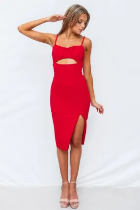 Alyza Midi Dress - Red