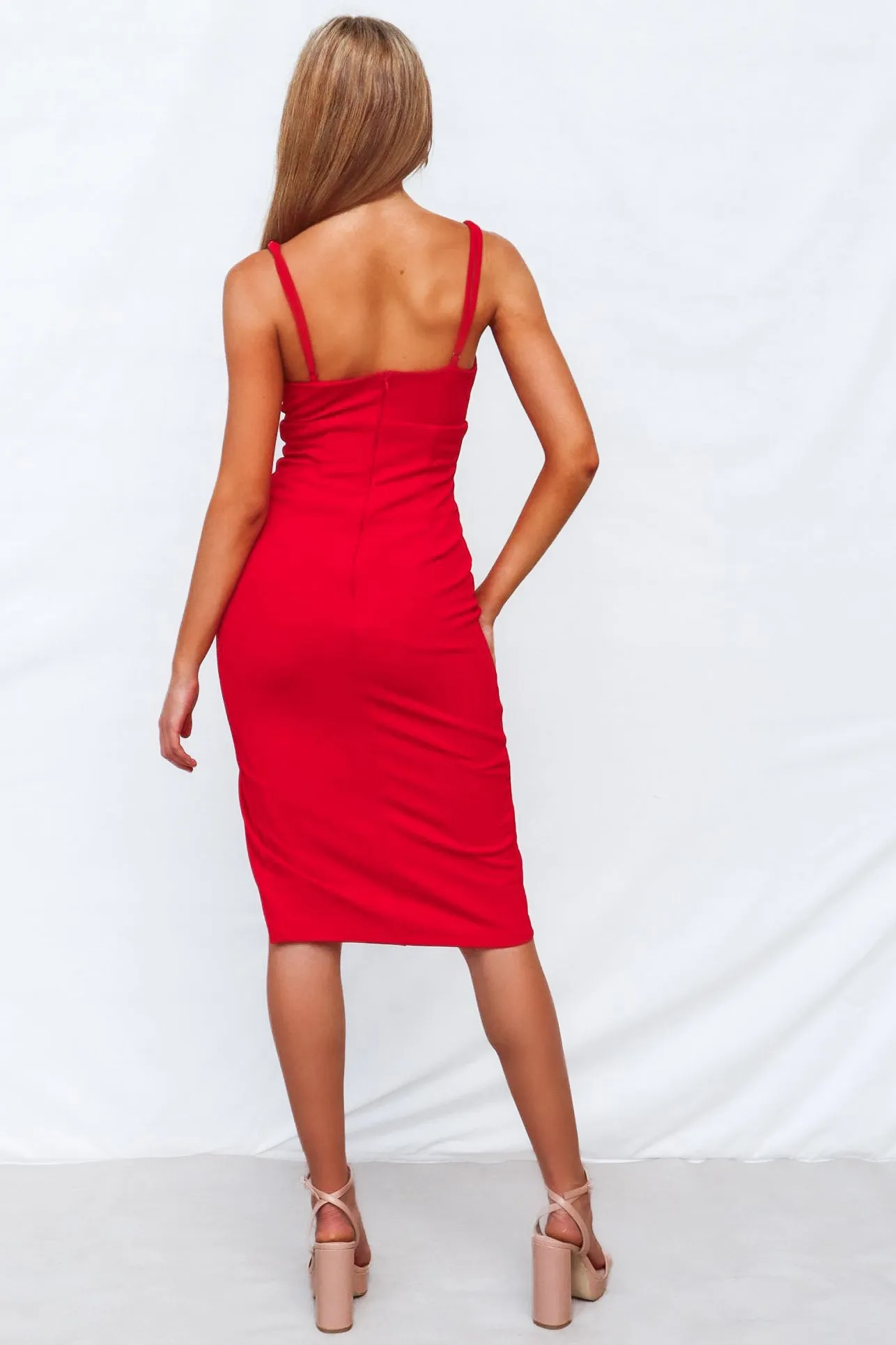 Alyza Midi Dress - Red