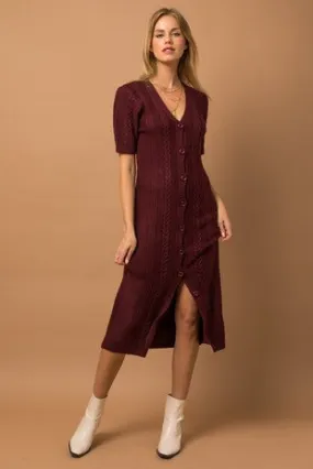 Andrea Cable Knit Midi Dress