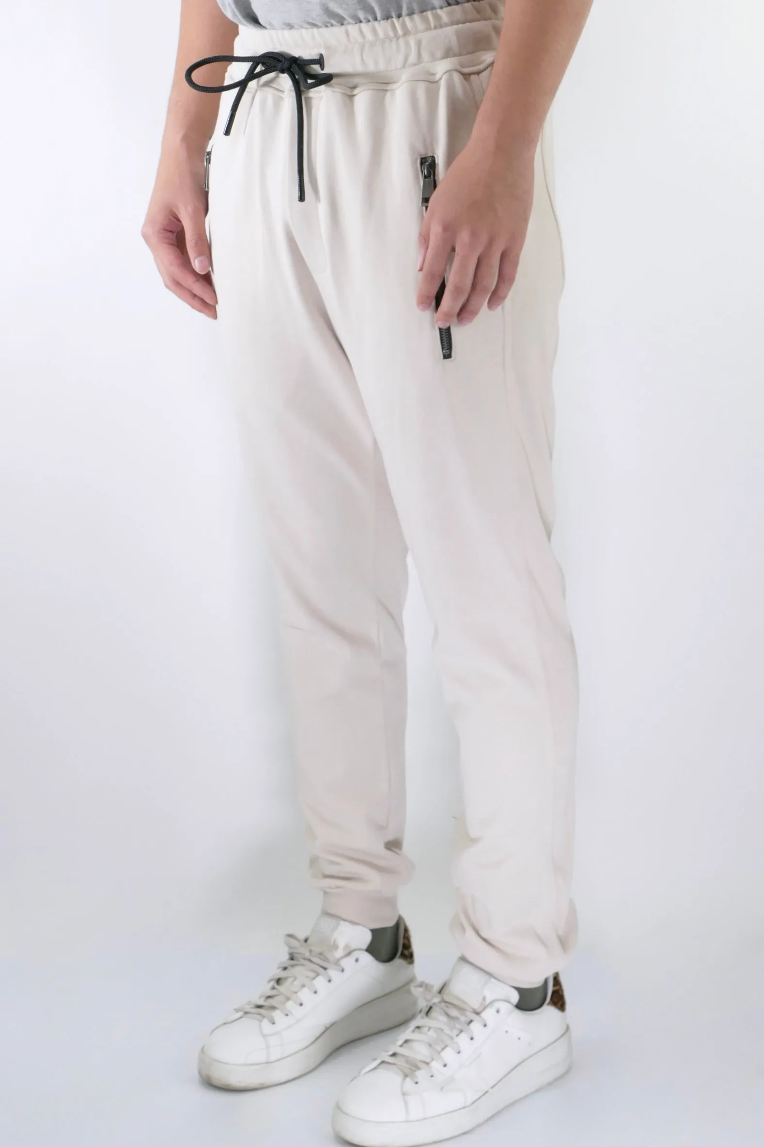 Athoa Zip Joggers - Beige