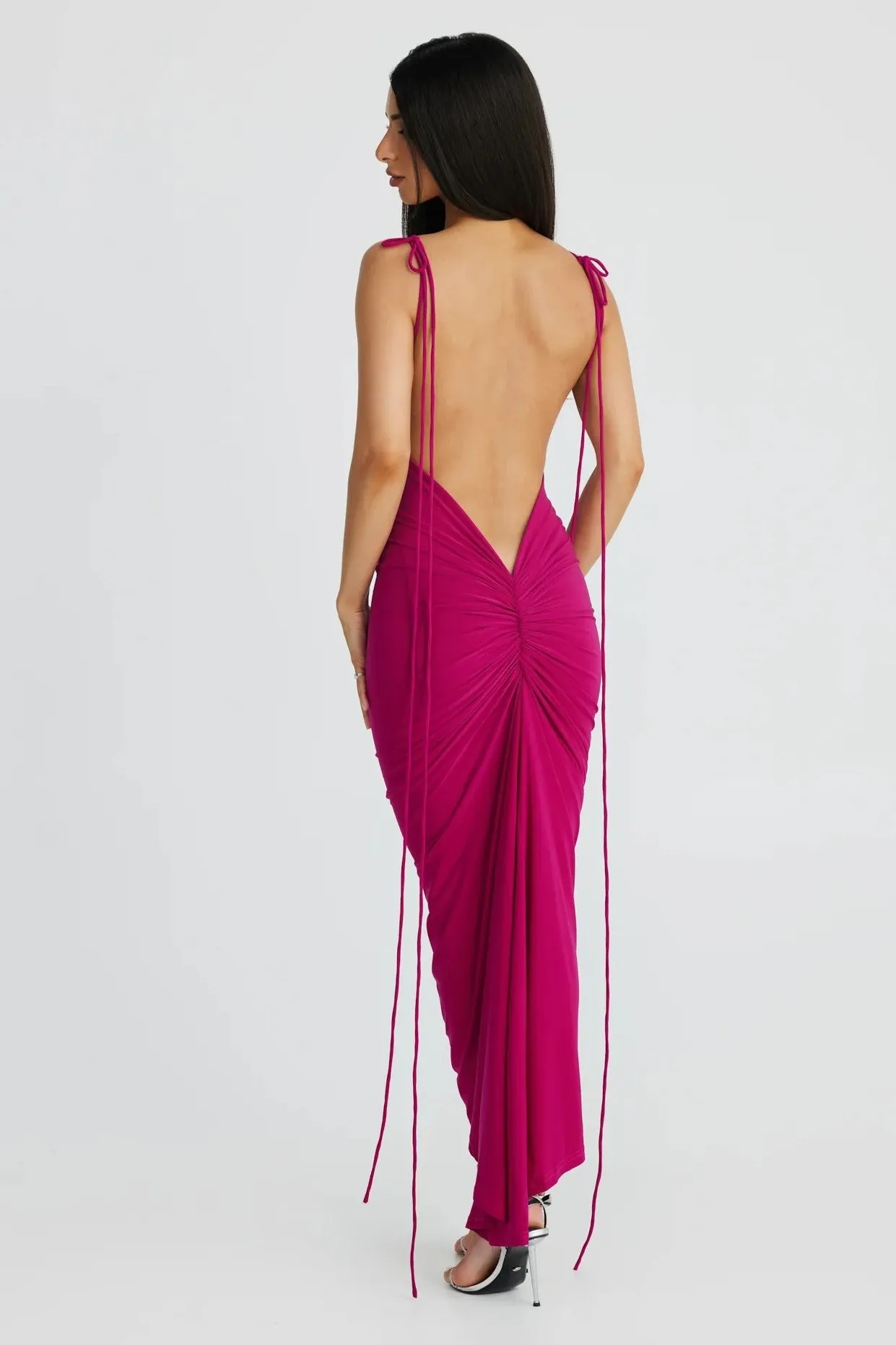 Azari Midi Dress - Deep Berry