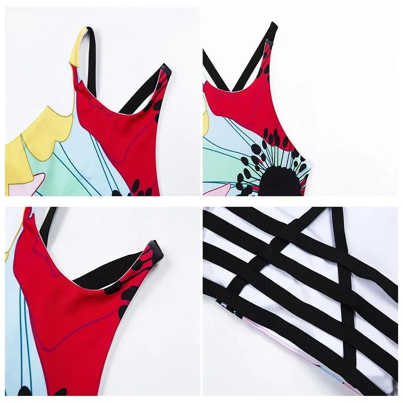 Backless Yoga Set Sport Set Women Print