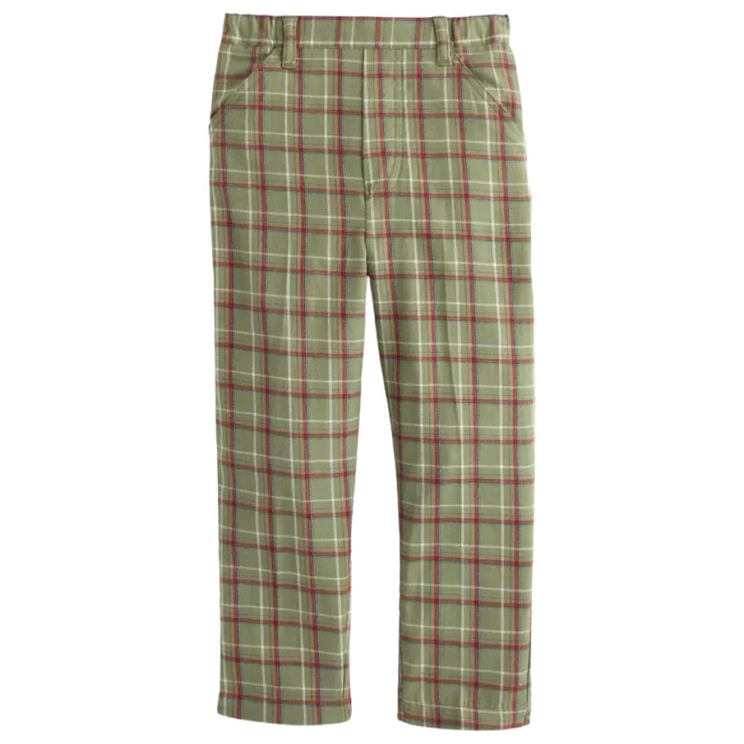 Bella Bliss Faux Zip Pant - Hunter Plaid