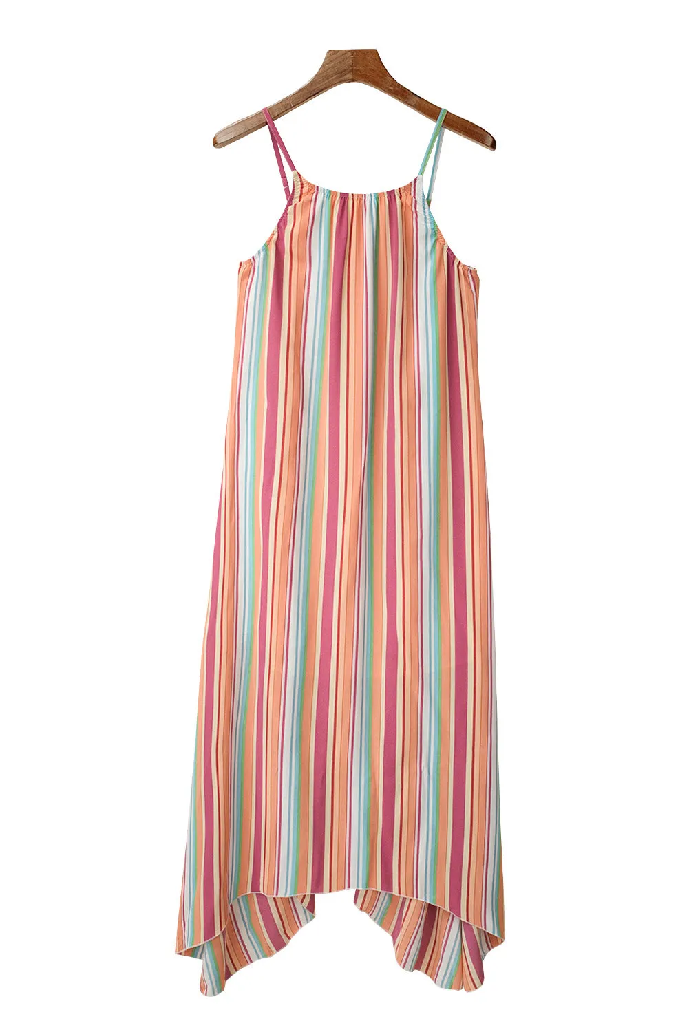 Bohemian Striped Sleeveless Maxi Dress