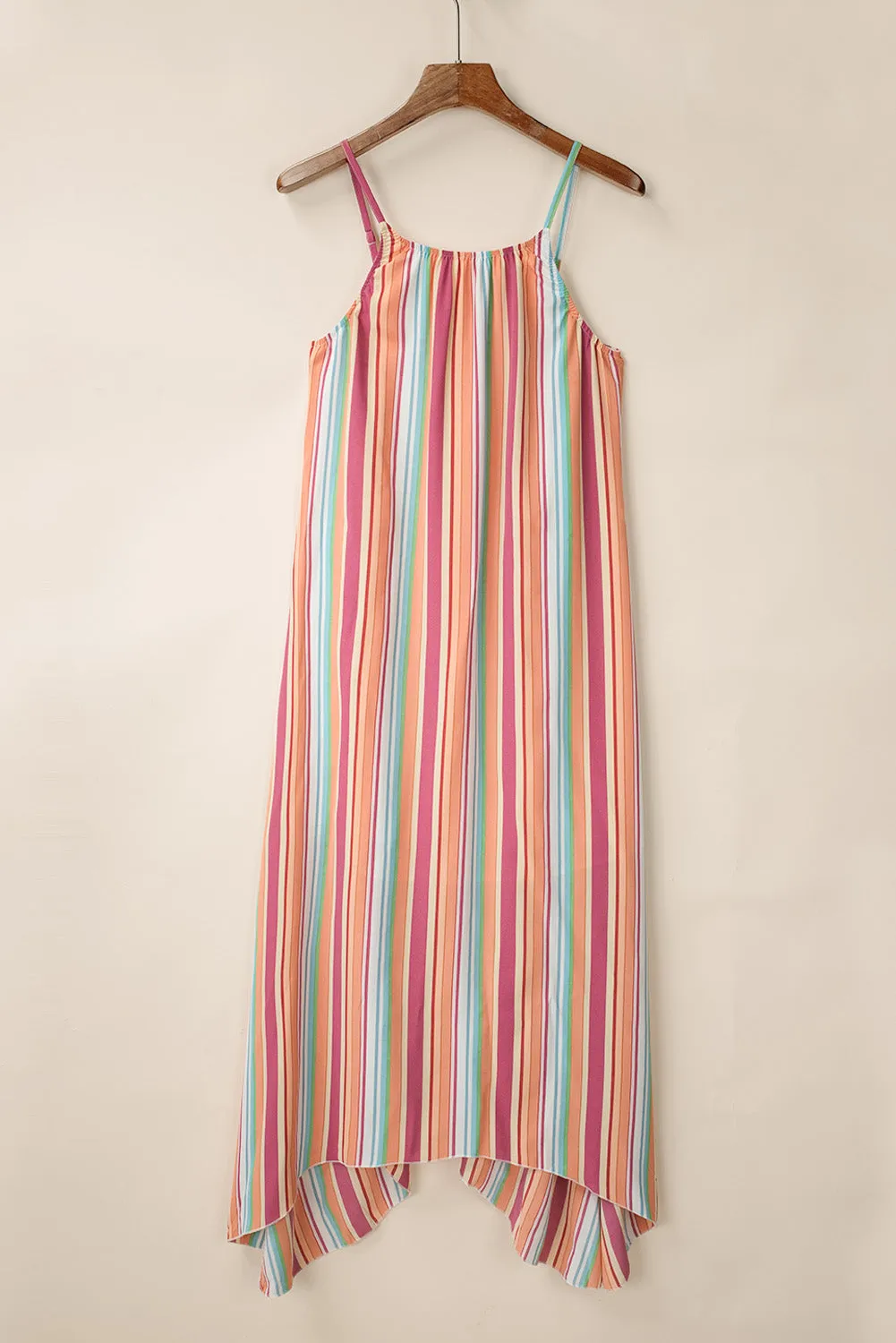 Bohemian Striped Sleeveless Maxi Dress