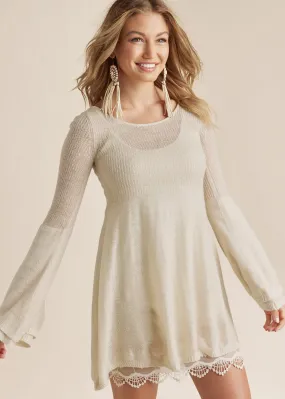 Boho Sweater Dress - Oatmeal