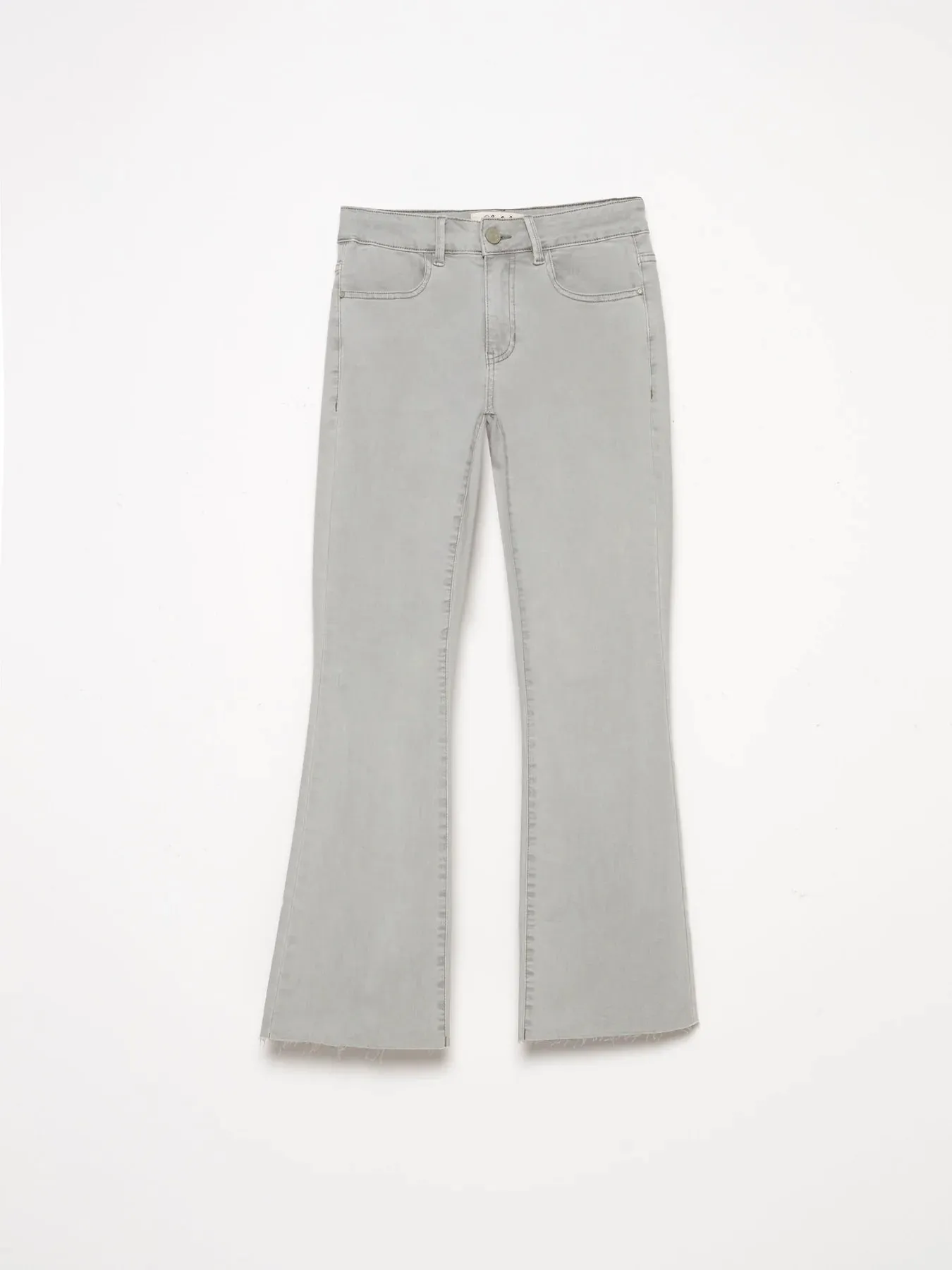 BOOTCUT TWILL PANTS WITH RAW HEM