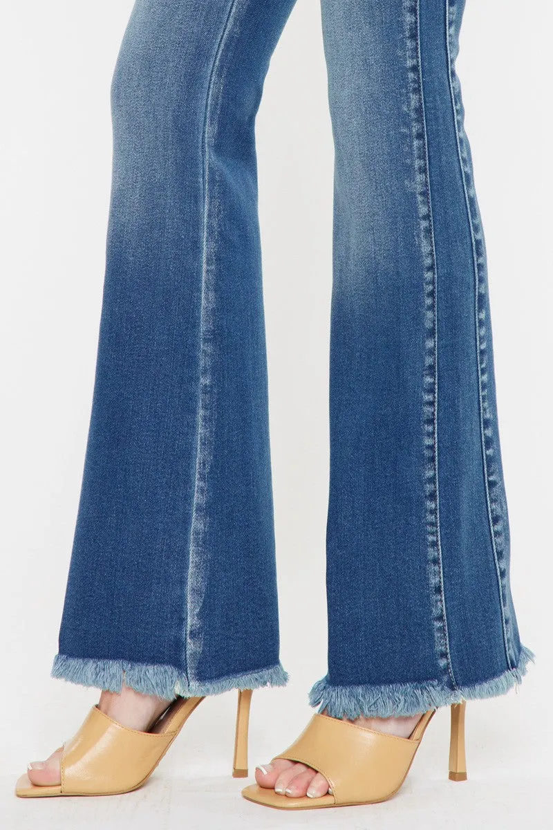 Britt - A Pair of High Rise Side Panel Bootcut Jeans