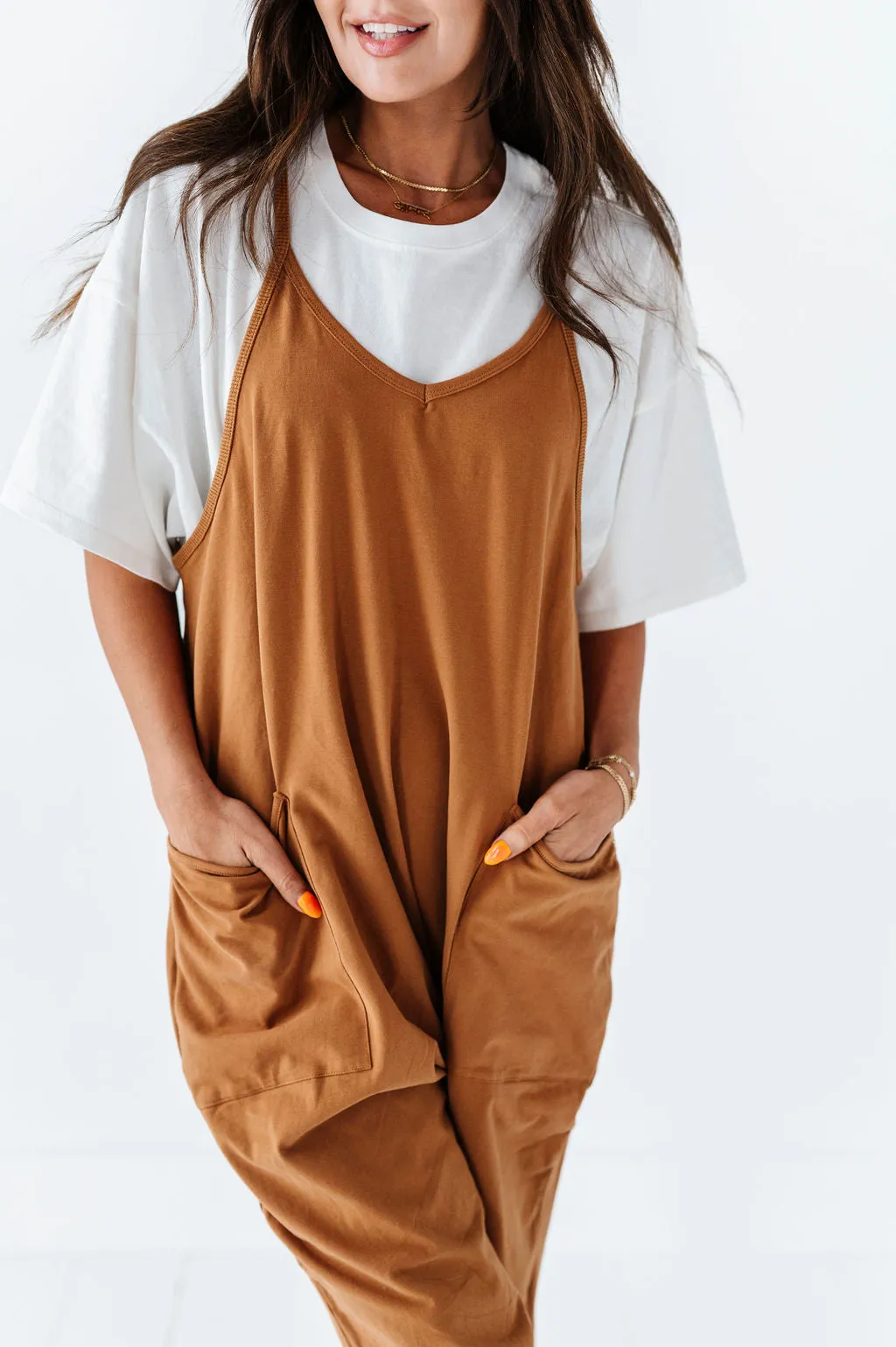 Carly Casual Jumpsuit In Hazelnut