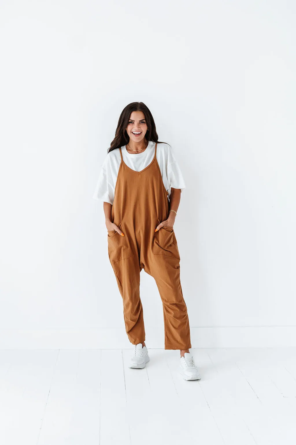 Carly Casual Jumpsuit In Hazelnut