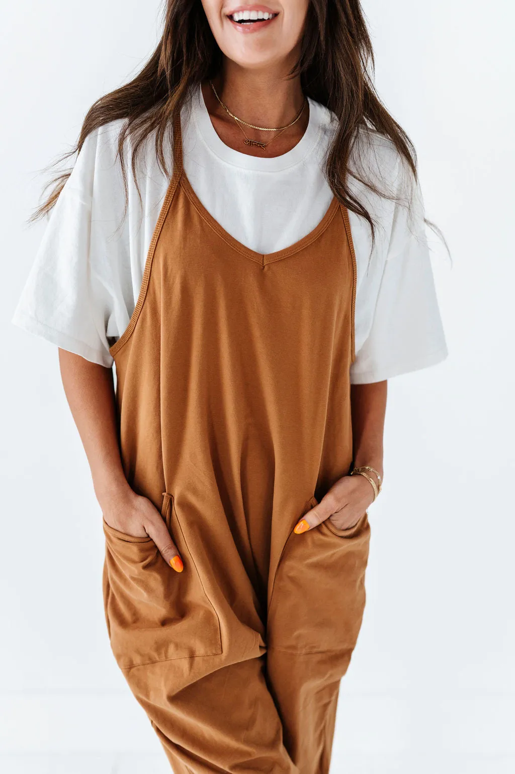 Carly Casual Jumpsuit In Hazelnut