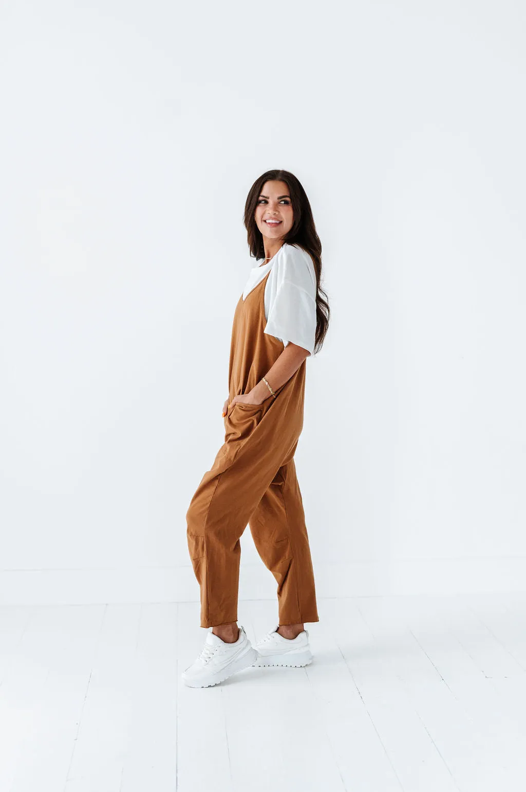 Carly Casual Jumpsuit In Hazelnut