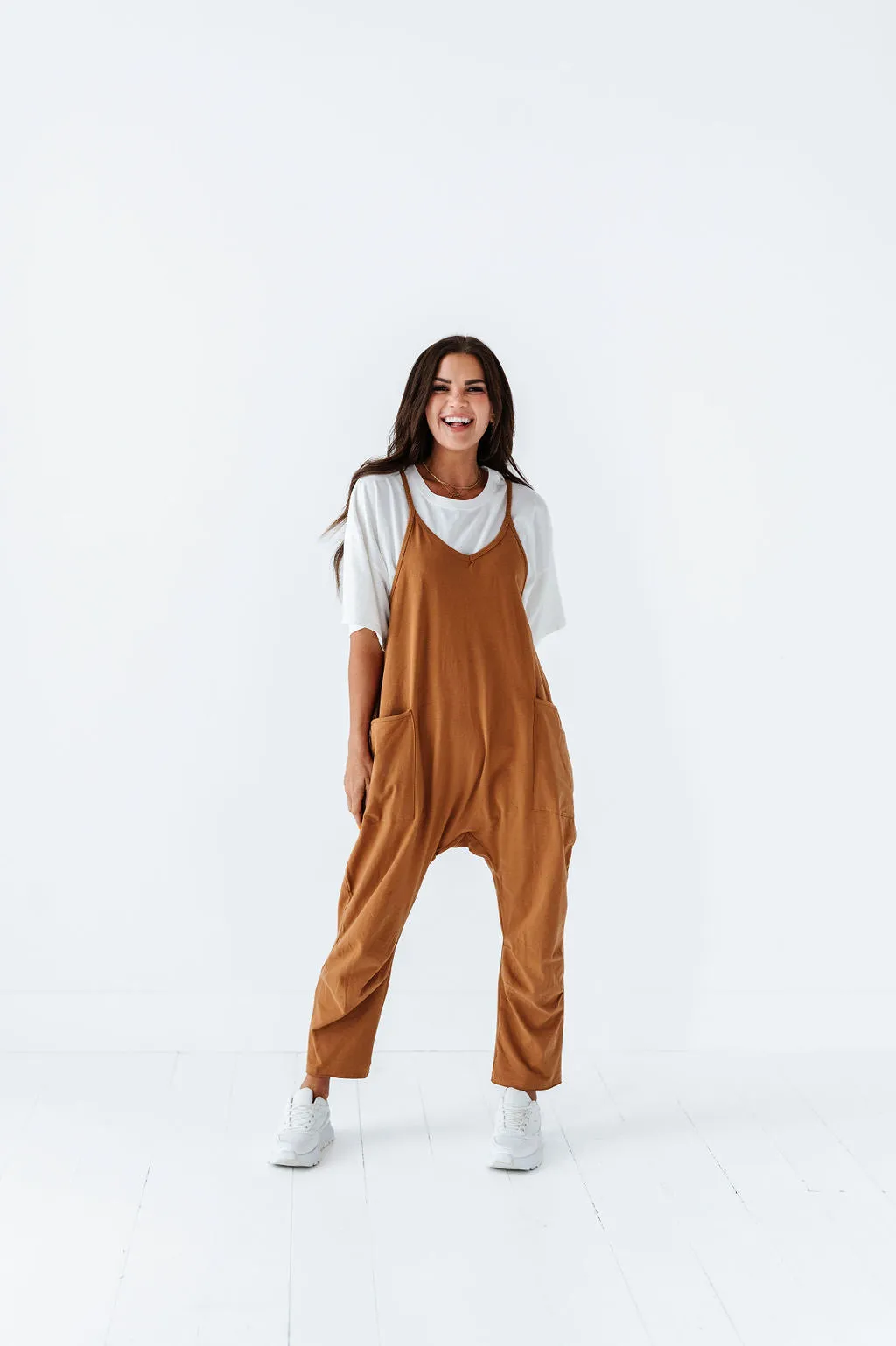 Carly Casual Jumpsuit In Hazelnut