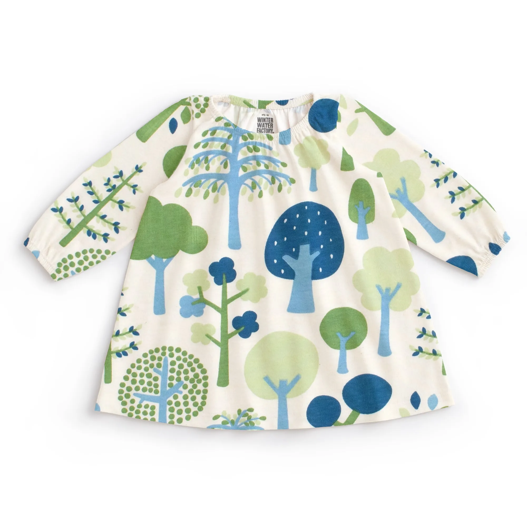 Cedar Baby Dress - Trees Blue & Green