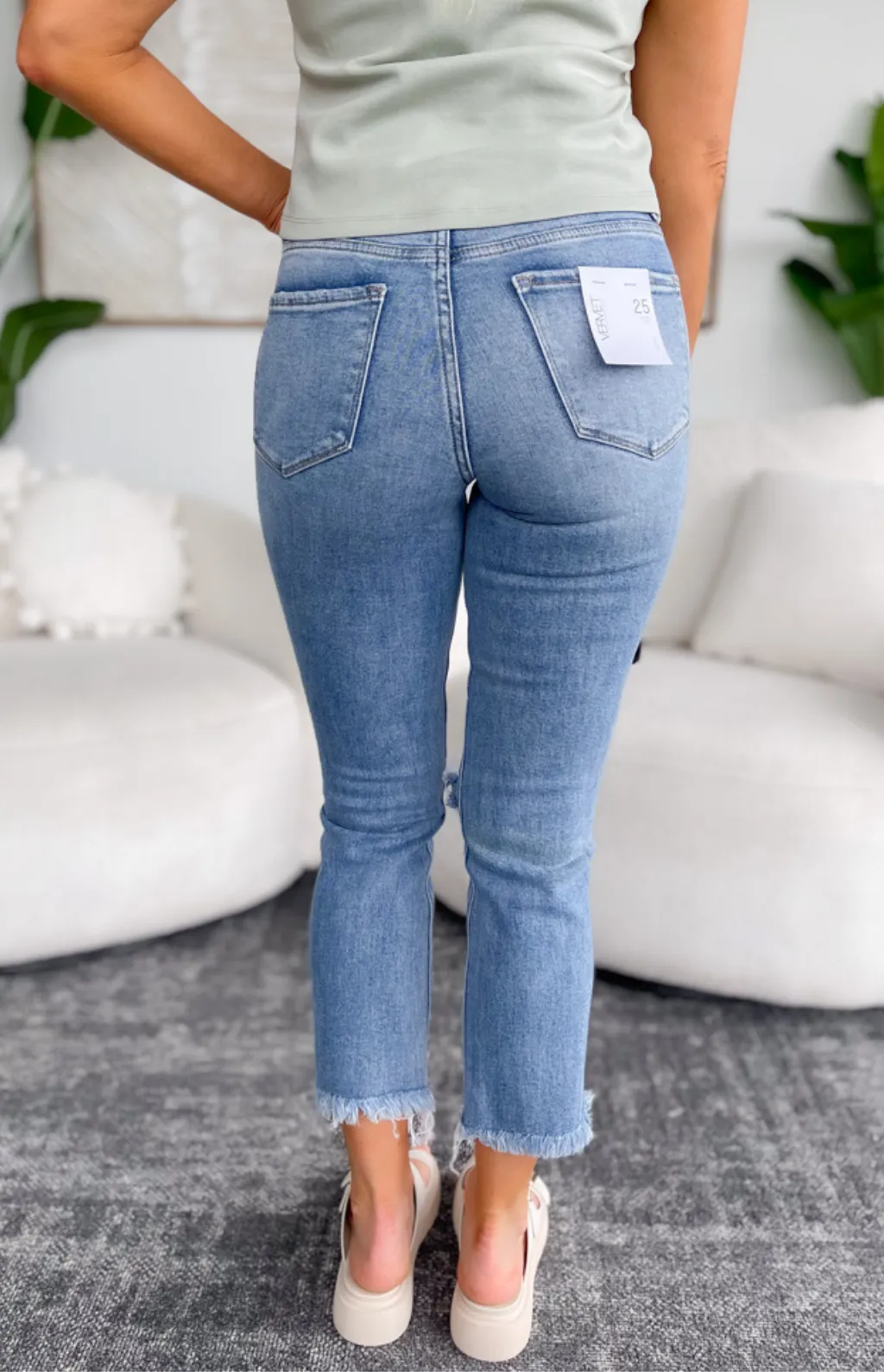 Charlie High Rise Slim Straight Vervet Jeans