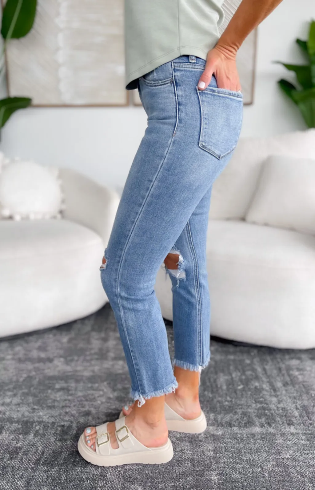 Charlie High Rise Slim Straight Vervet Jeans