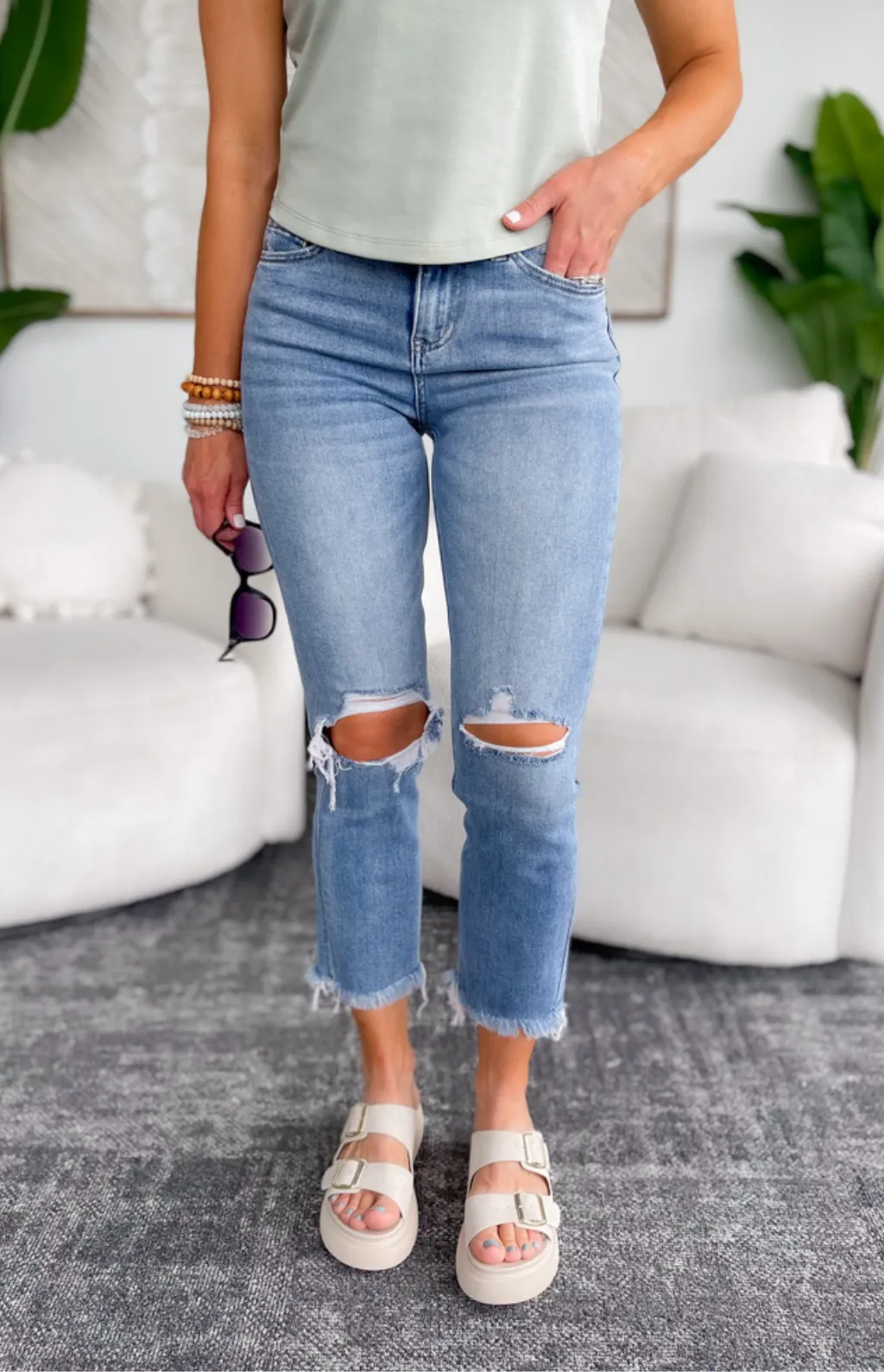 Charlie High Rise Slim Straight Vervet Jeans