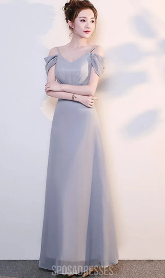 Cheap Grey Floor Length Mismatched Chiffon Bridesmaid Dresses Online, WG540