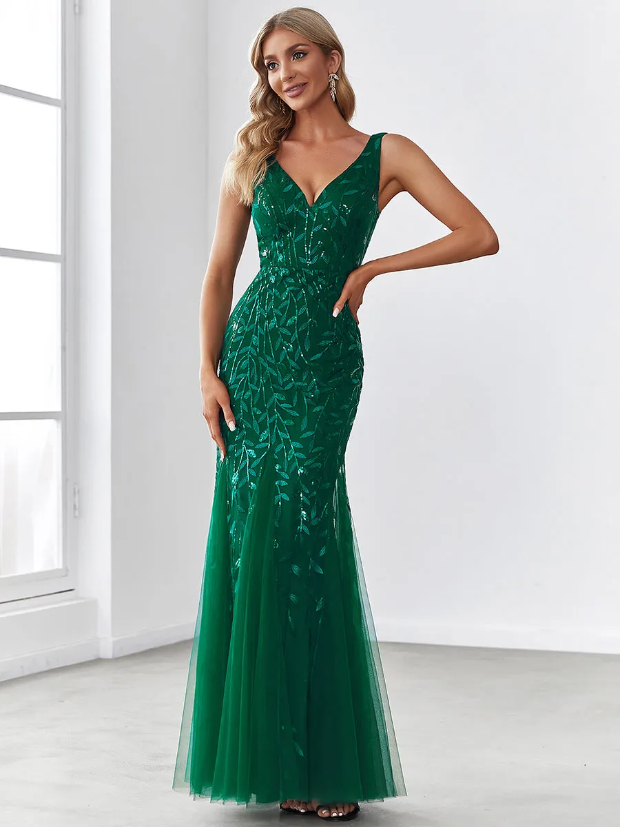 Custom Size Classic Fishtail Sequin Wholesale Evening Dresses for Women