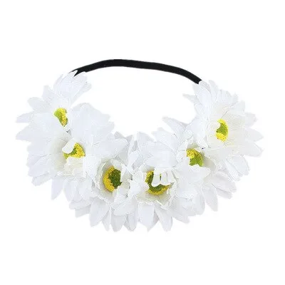 Daisy Flower Crown Big Fluffy White Red Green Yellow Orange Rainbow Or Pink You Choose Daisies Floral Headband Hair Wreath Feminine Festival Accessory