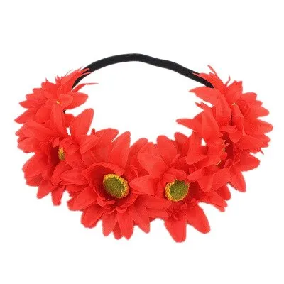 Daisy Flower Crown Big Fluffy White Red Green Yellow Orange Rainbow Or Pink You Choose Daisies Floral Headband Hair Wreath Feminine Festival Accessory