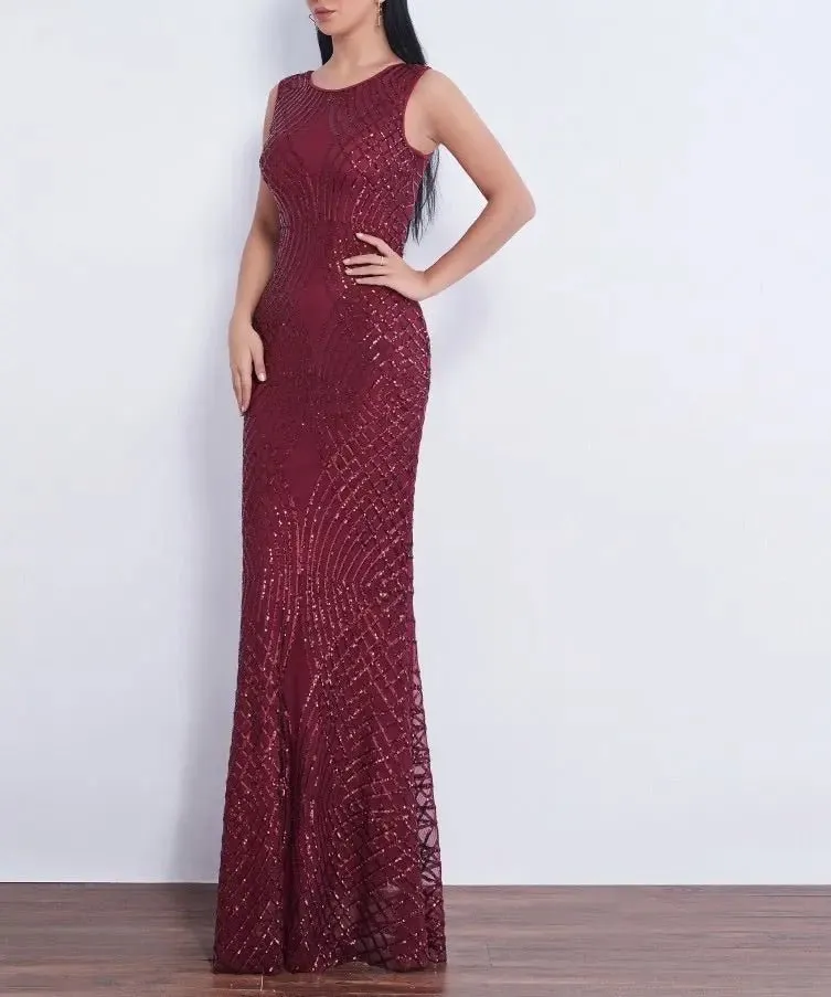 Danica Mermaid Sequined Evening Dress