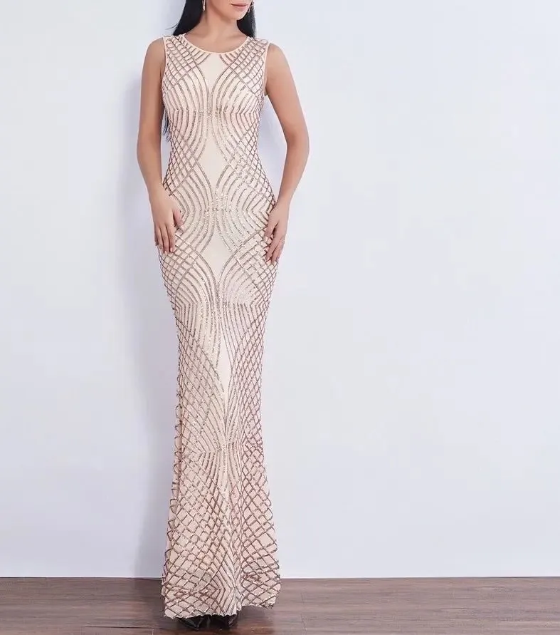 Danica Mermaid Sequined Evening Dress