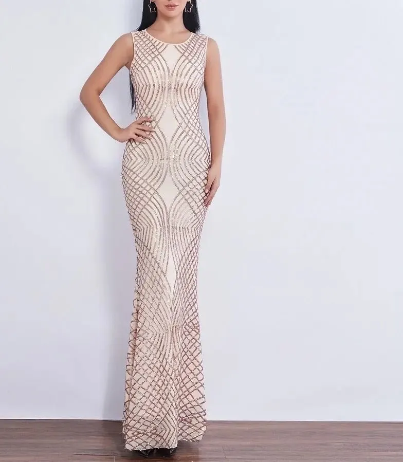 Danica Mermaid Sequined Evening Dress