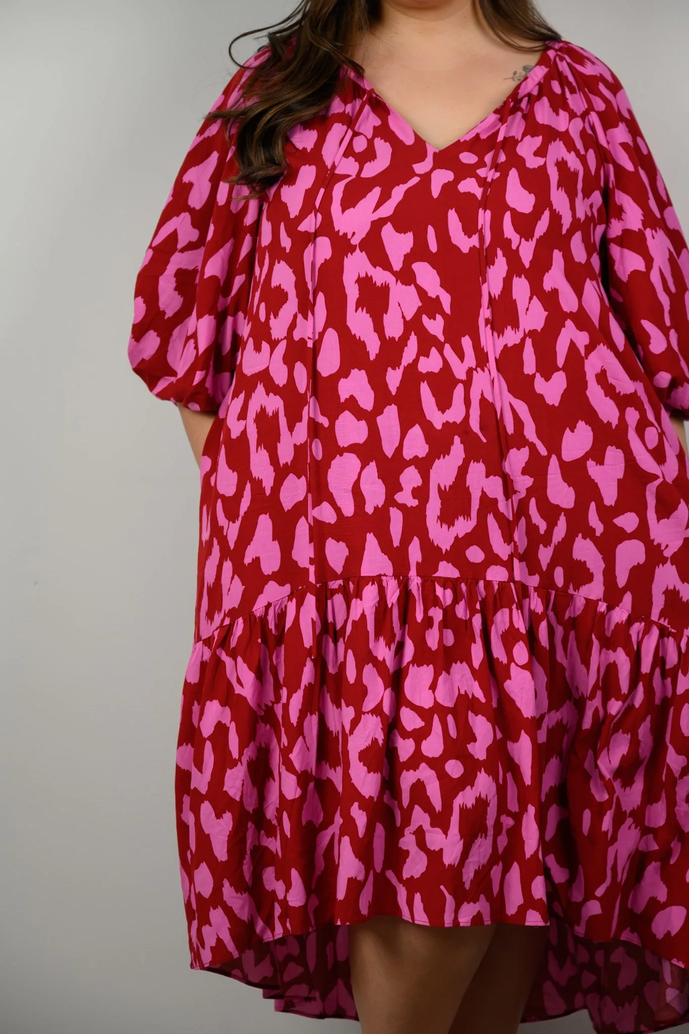 Darcy Dress - Red & Pink