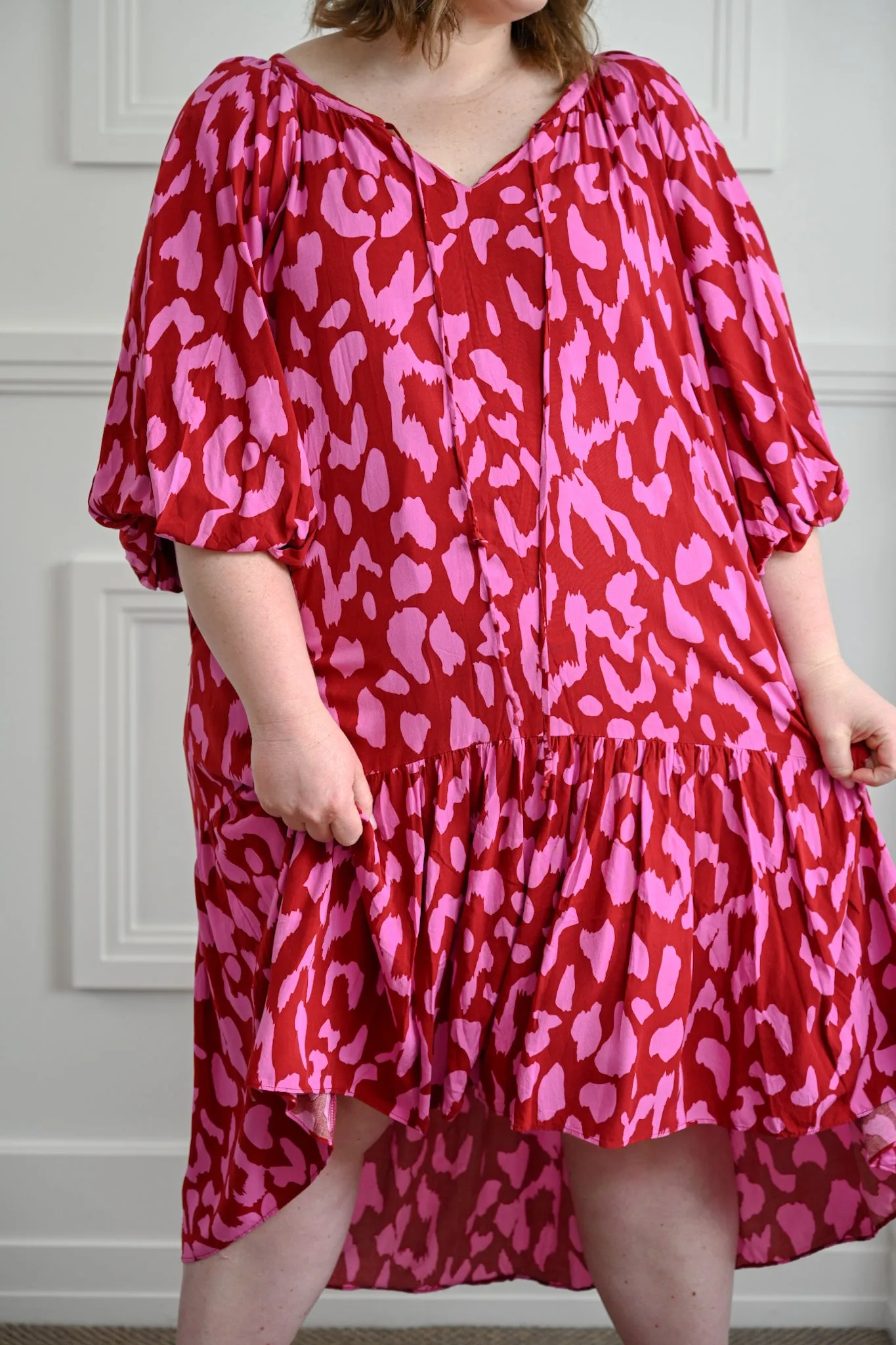 Darcy Dress - Red & Pink