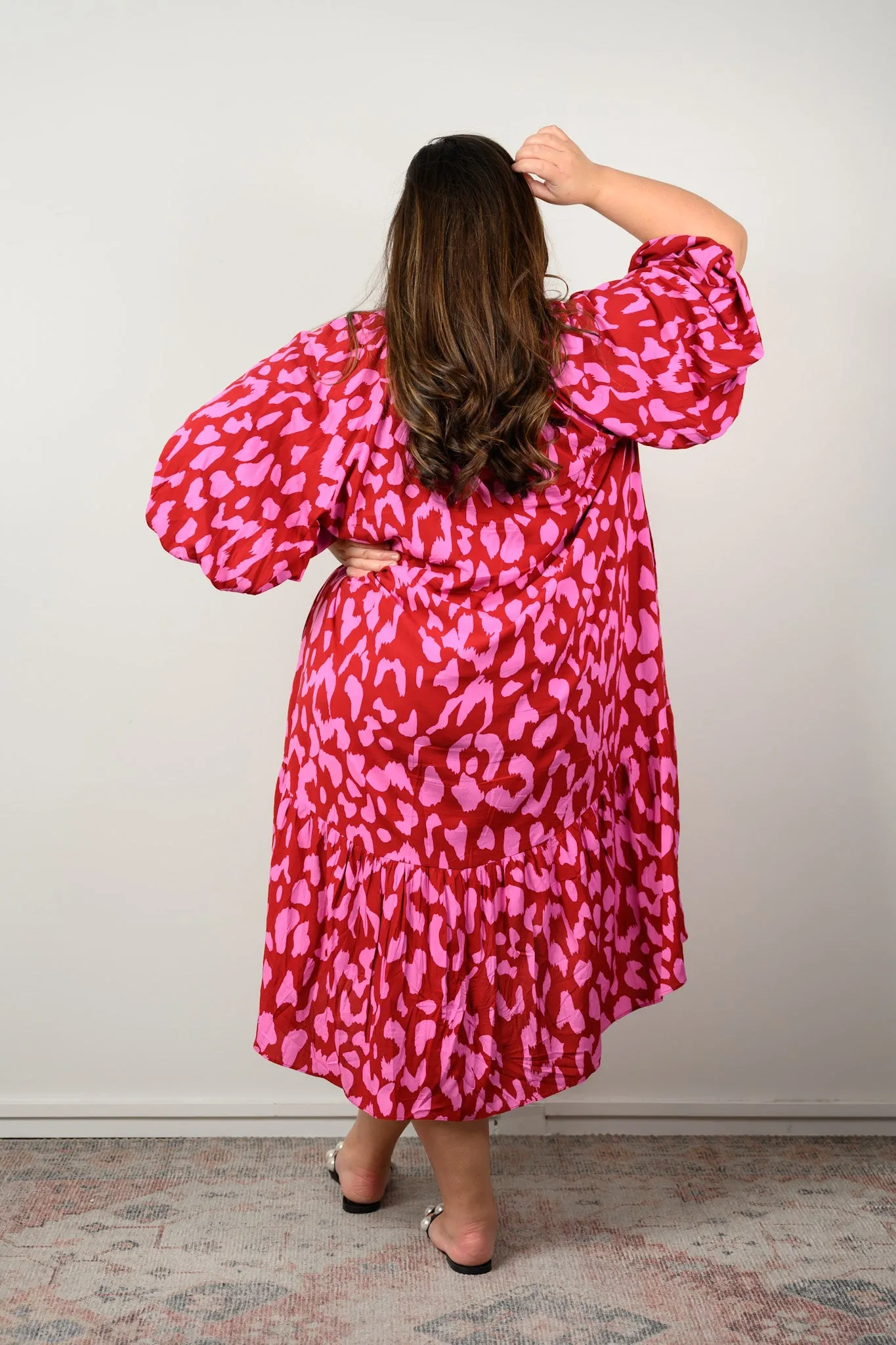 Darcy Dress - Red & Pink