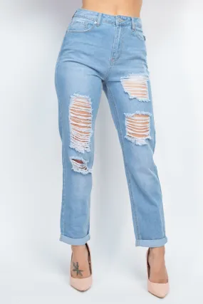 Distressed Boyfriend Jeans