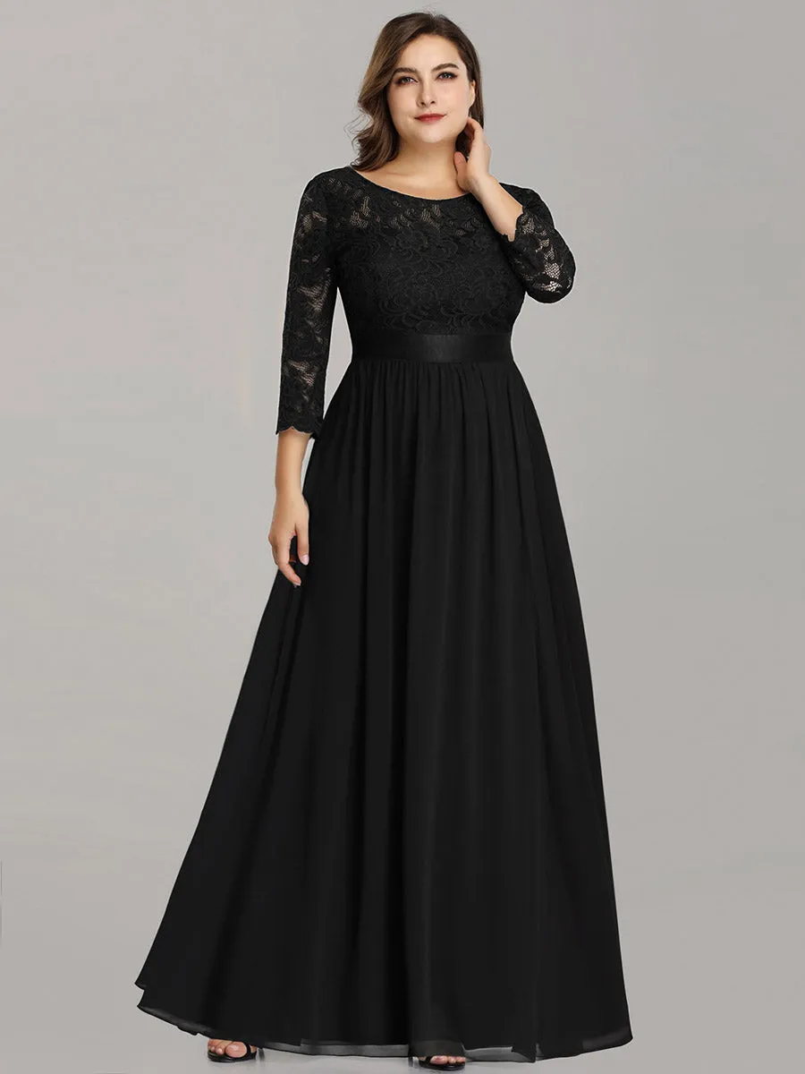 Elegant Empire  Waist Wholesale Bridesmaid Dresses with Long Lace Sleeve