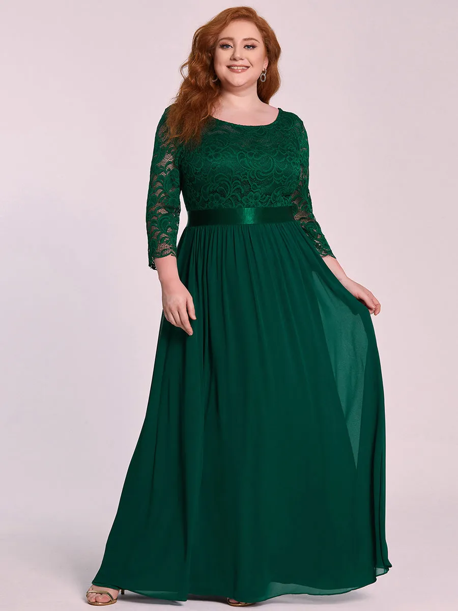 Elegant Empire  Waist Wholesale Bridesmaid Dresses with Long Lace Sleeve