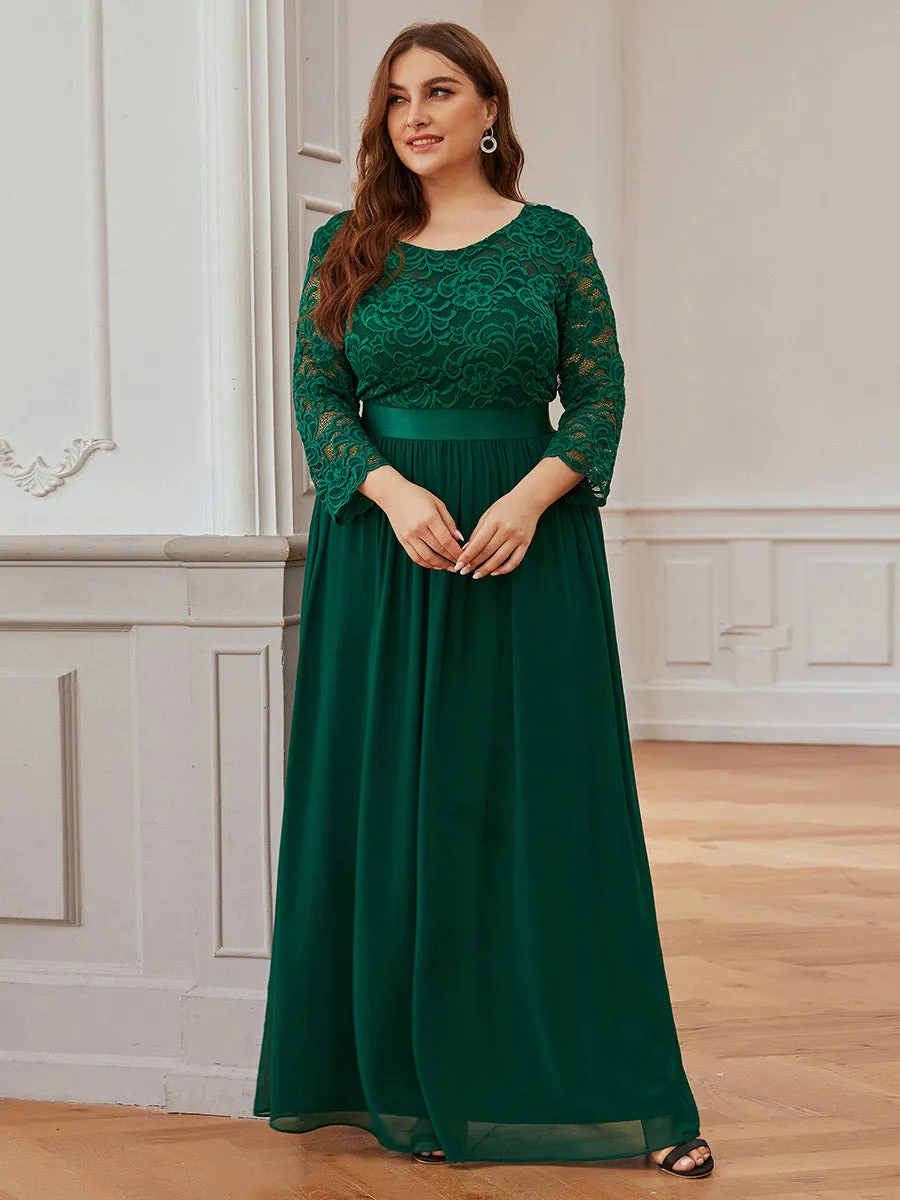 Elegant Empire  Waist Wholesale Bridesmaid Dresses with Long Lace Sleeve