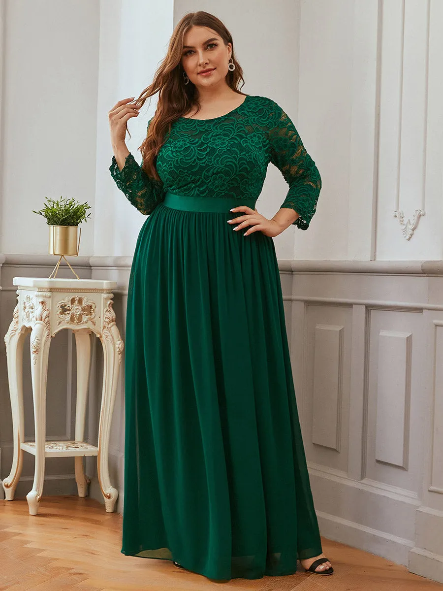 Elegant Empire  Waist Wholesale Bridesmaid Dresses with Long Lace Sleeve