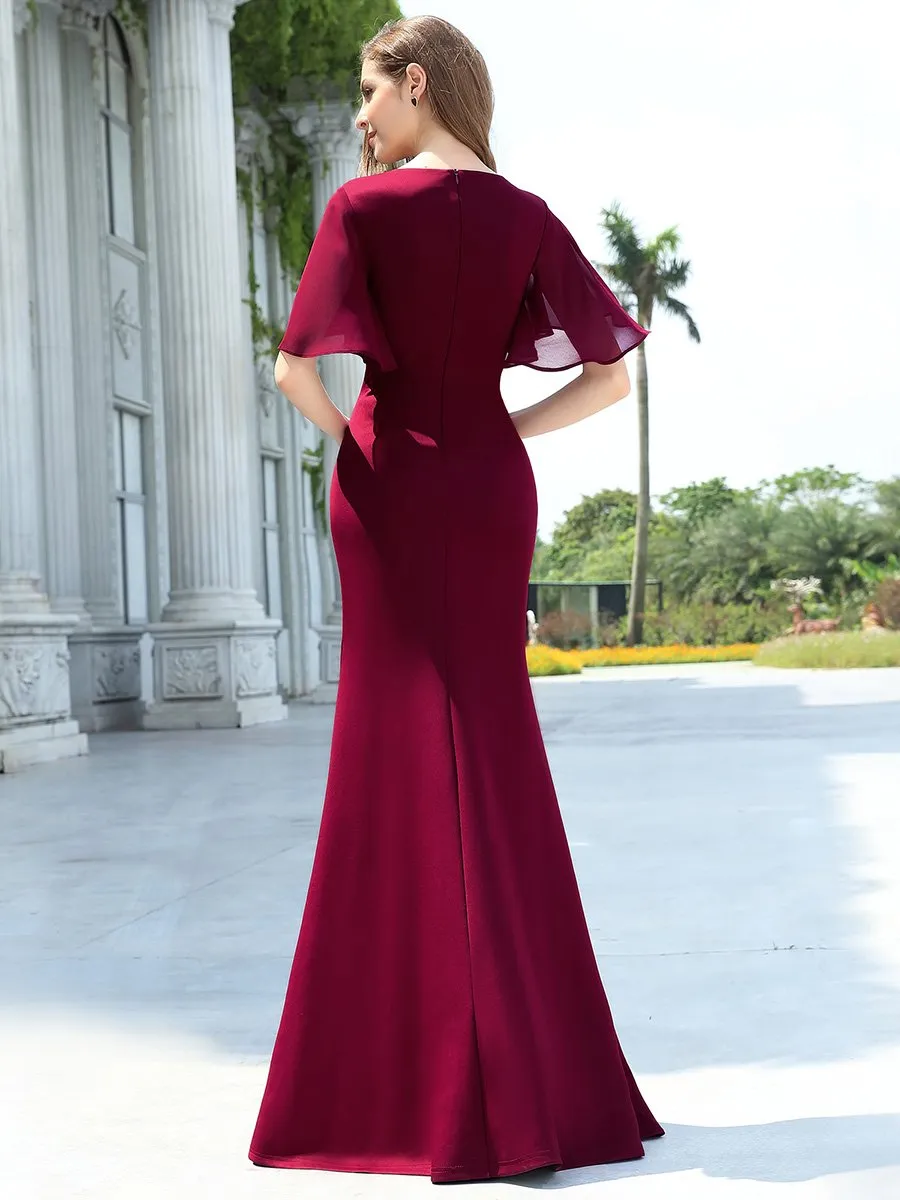 Elegant Floor Length Deep V-neck Mermaid Wholesale Evening Dresses