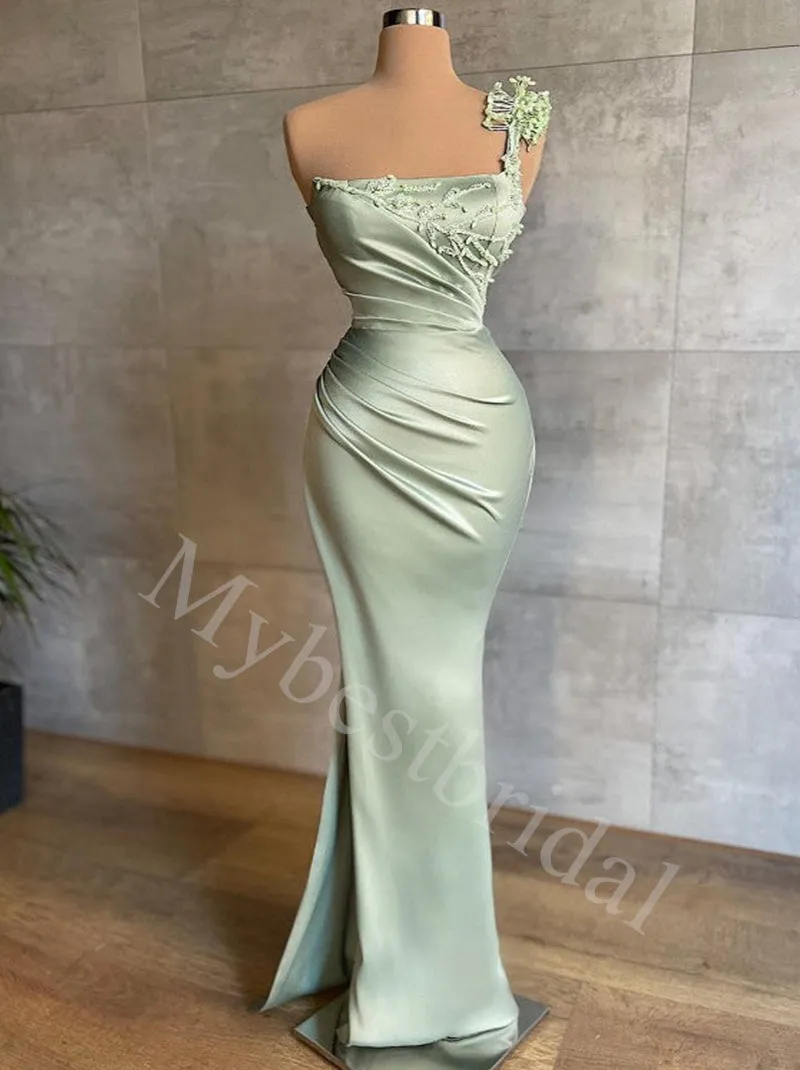 Elegant One shouldedr Sleeveless Mermaid Prom Dresses,PDS0611