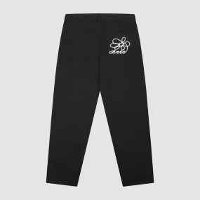 Embroidery Pocket Pants - Black