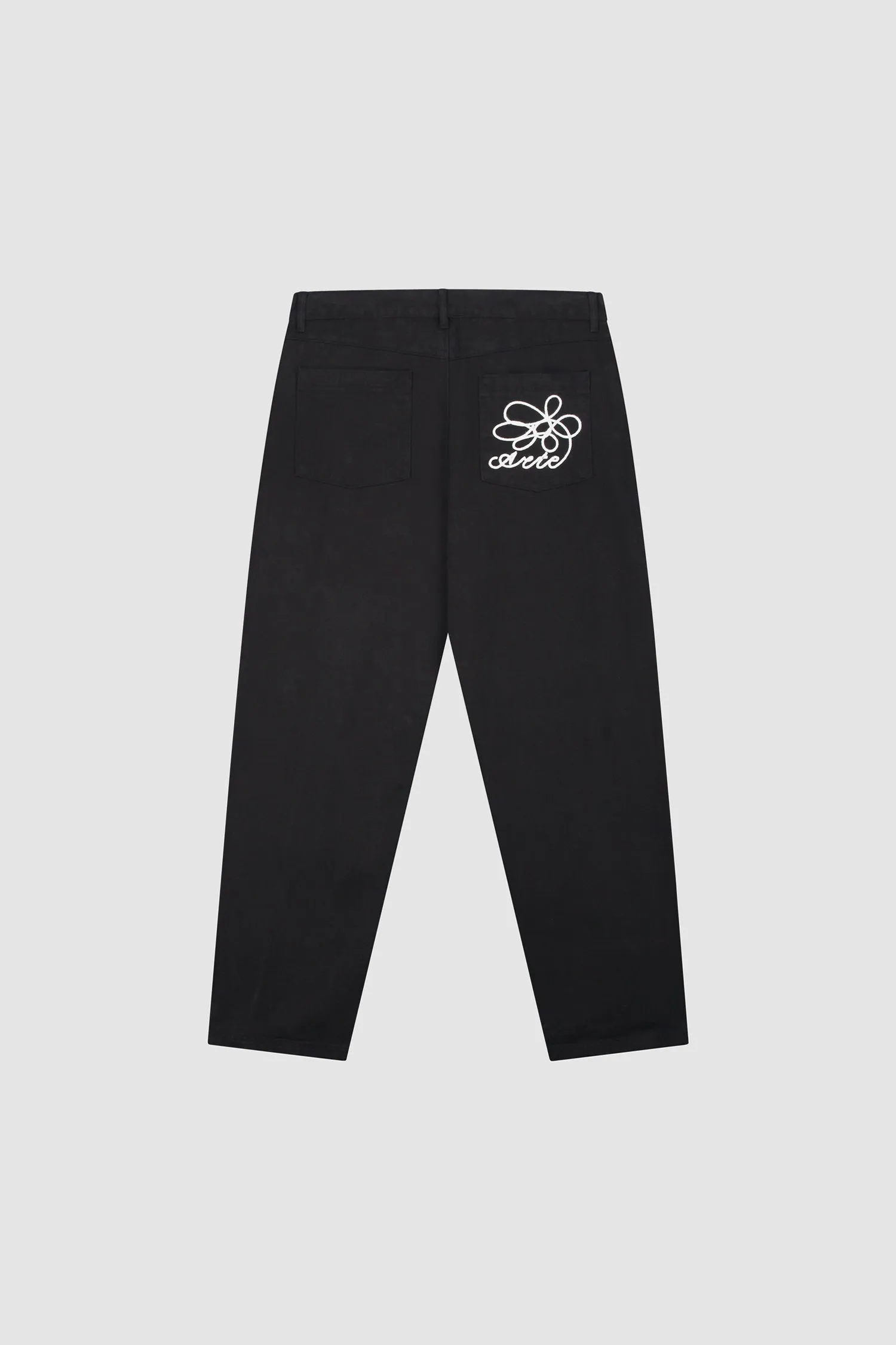 Embroidery Pocket Pants - Black