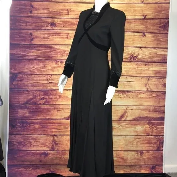 EscadaBlackDress with velvet trim