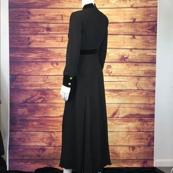 EscadaBlackDress with velvet trim