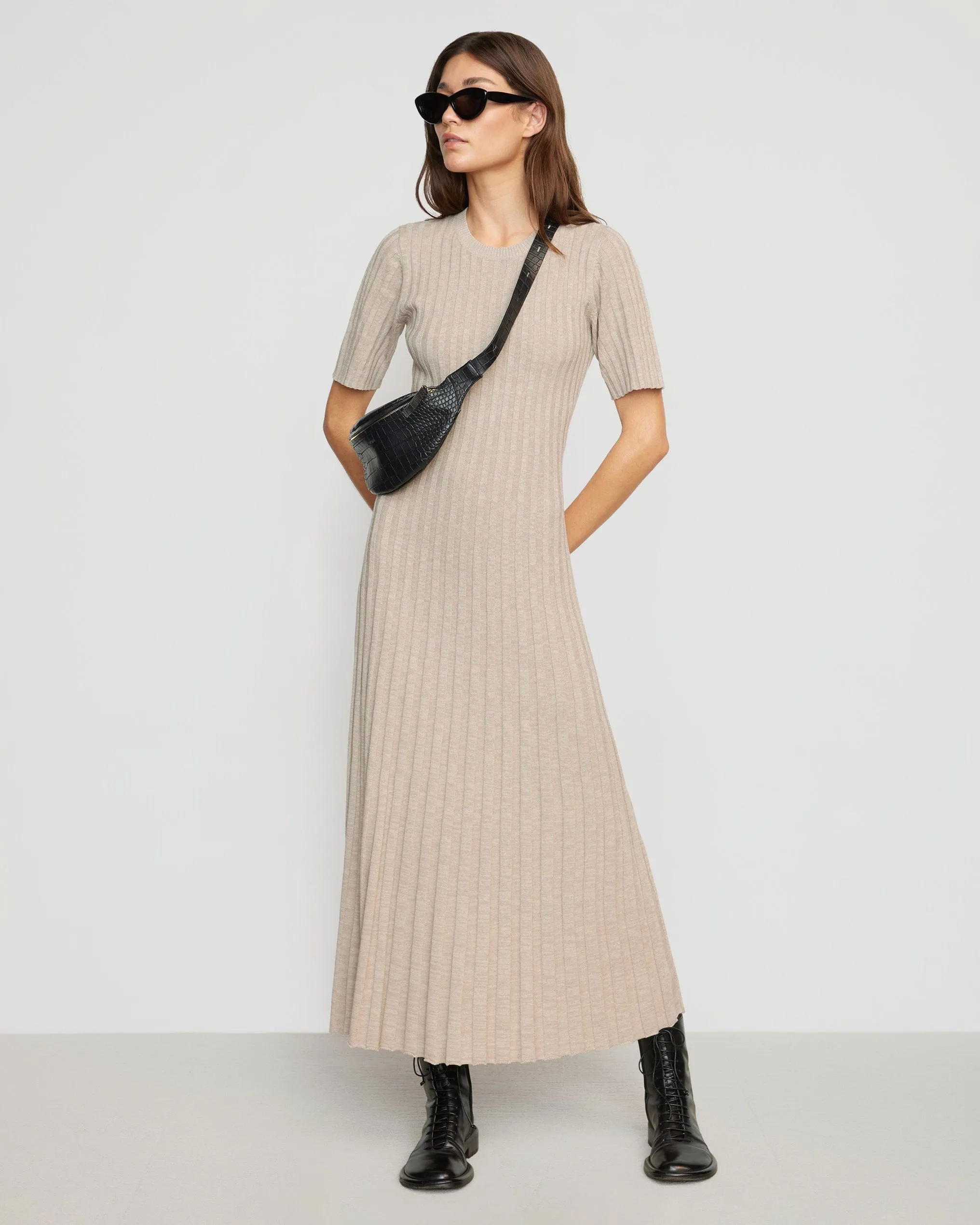 Fena Wide-Ribbed Sweater Dress