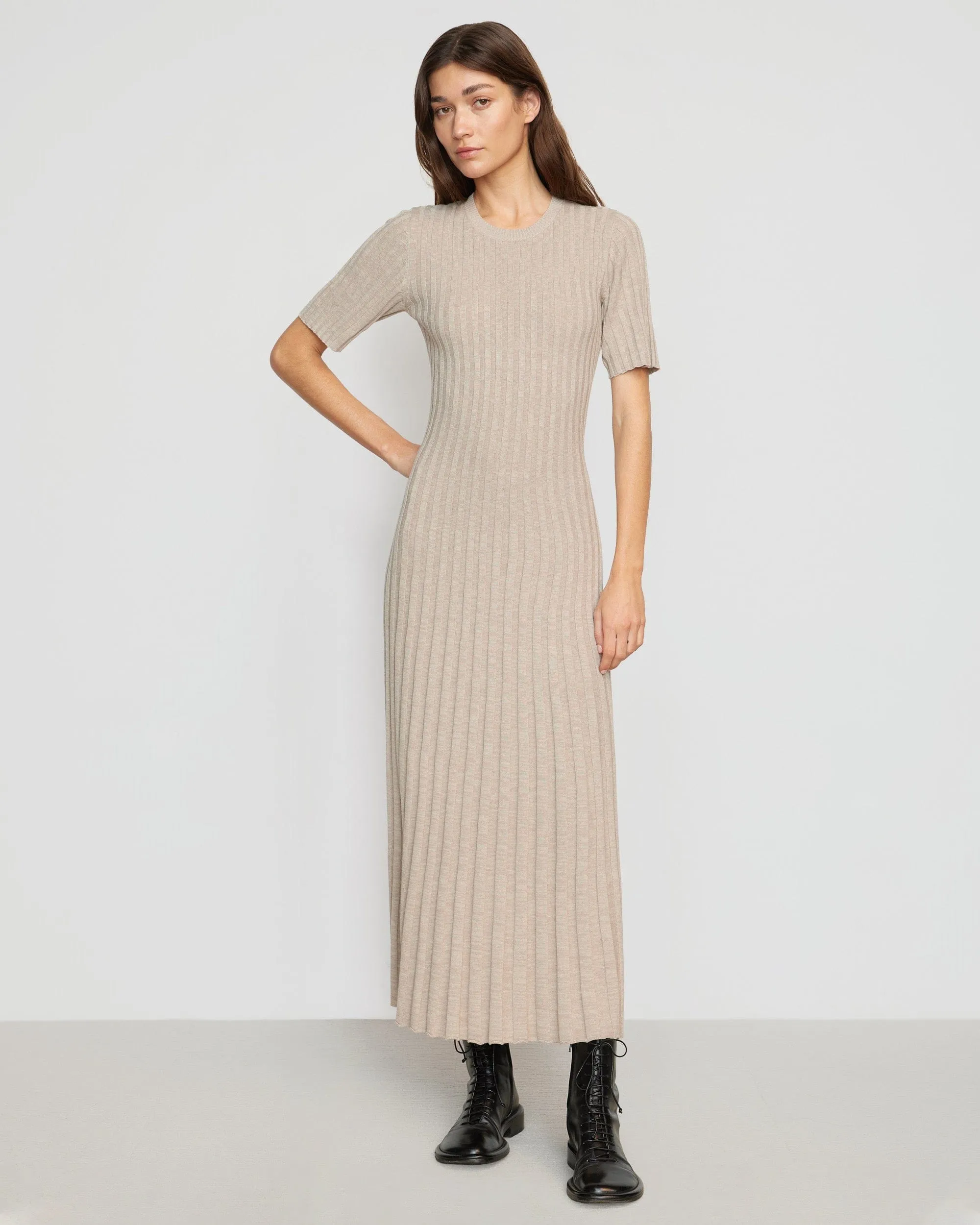 Fena Wide-Ribbed Sweater Dress