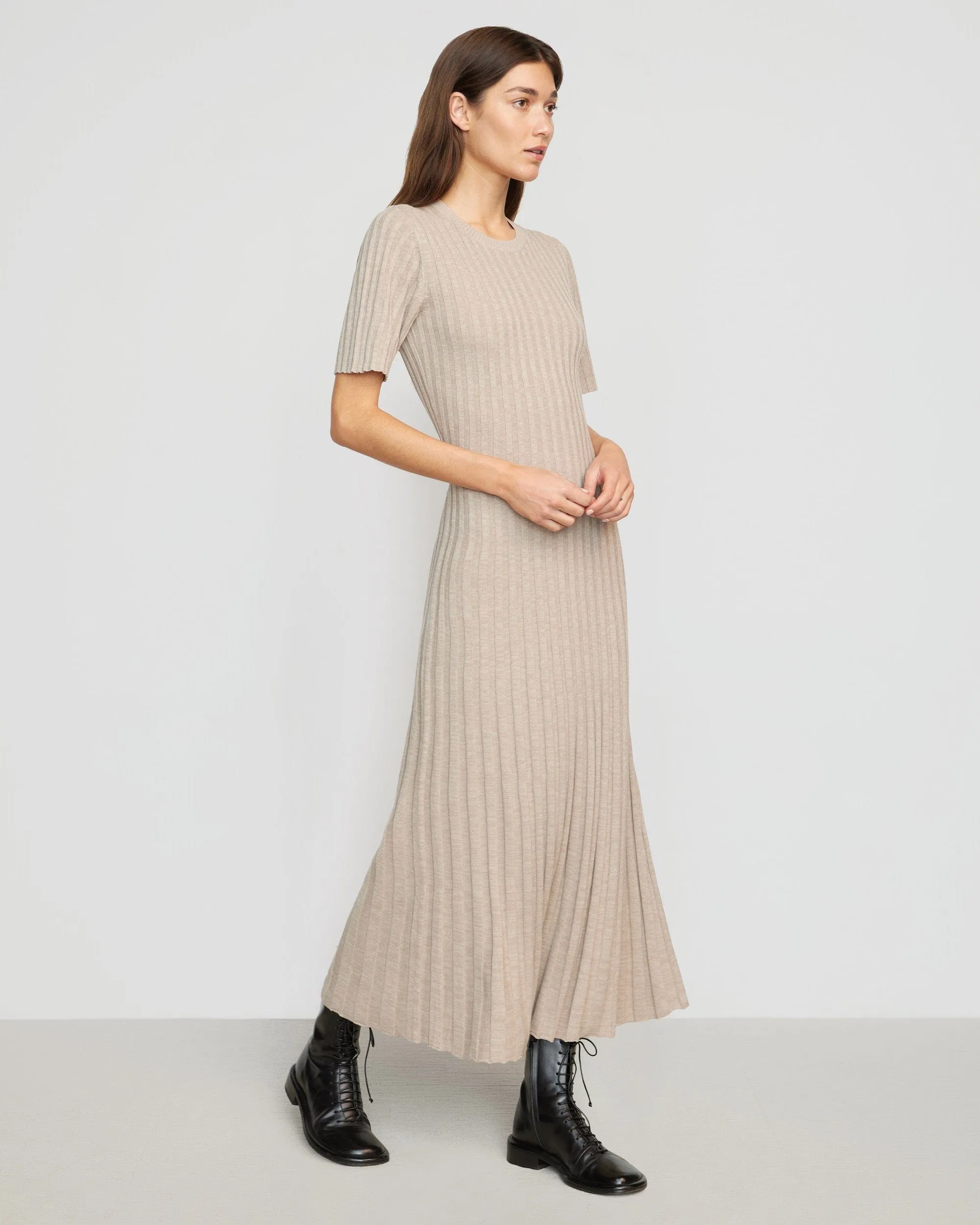 Fena Wide-Ribbed Sweater Dress